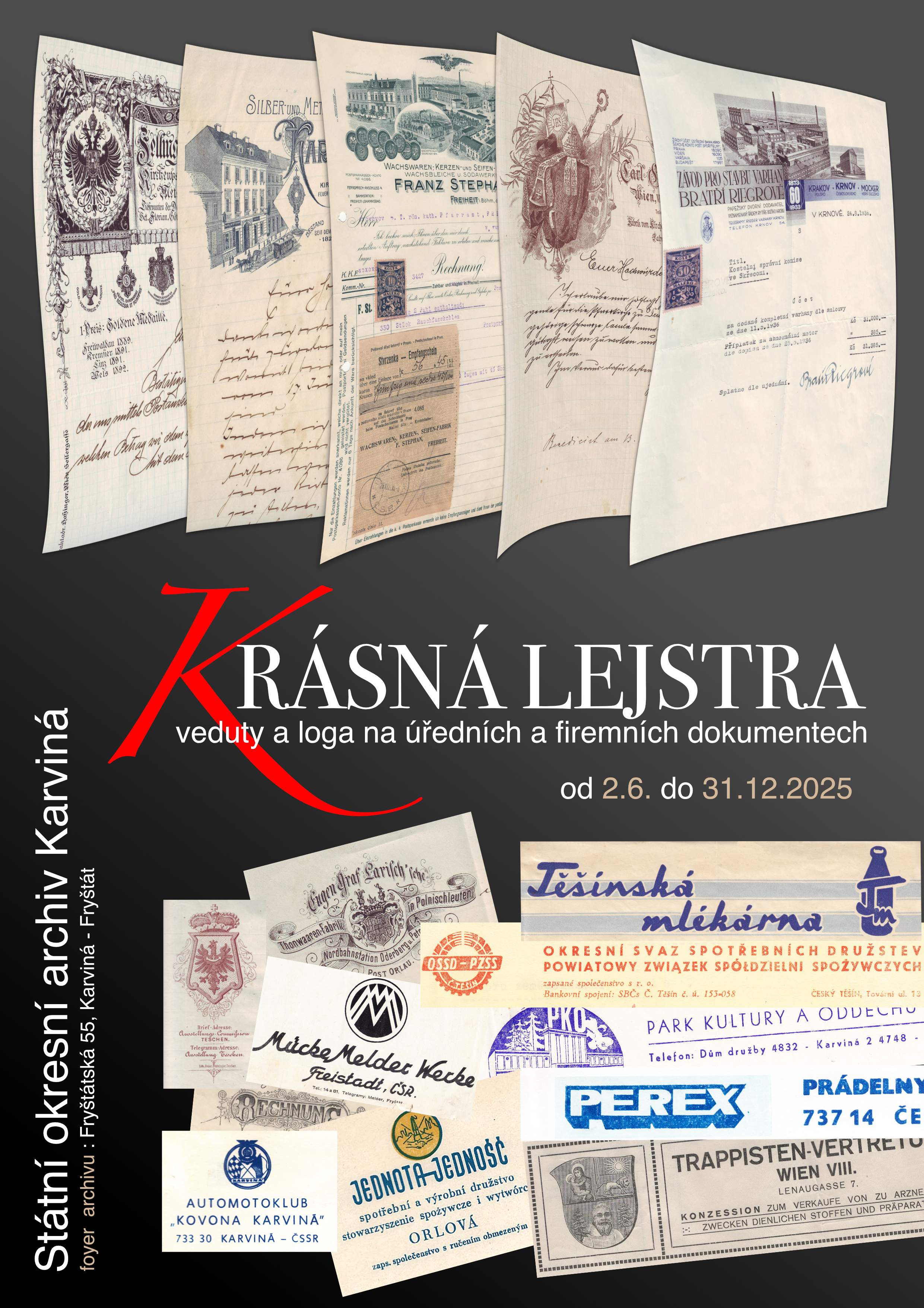 Krásná lejstra - výstava ve foyer Státního okresního archívu Karviná